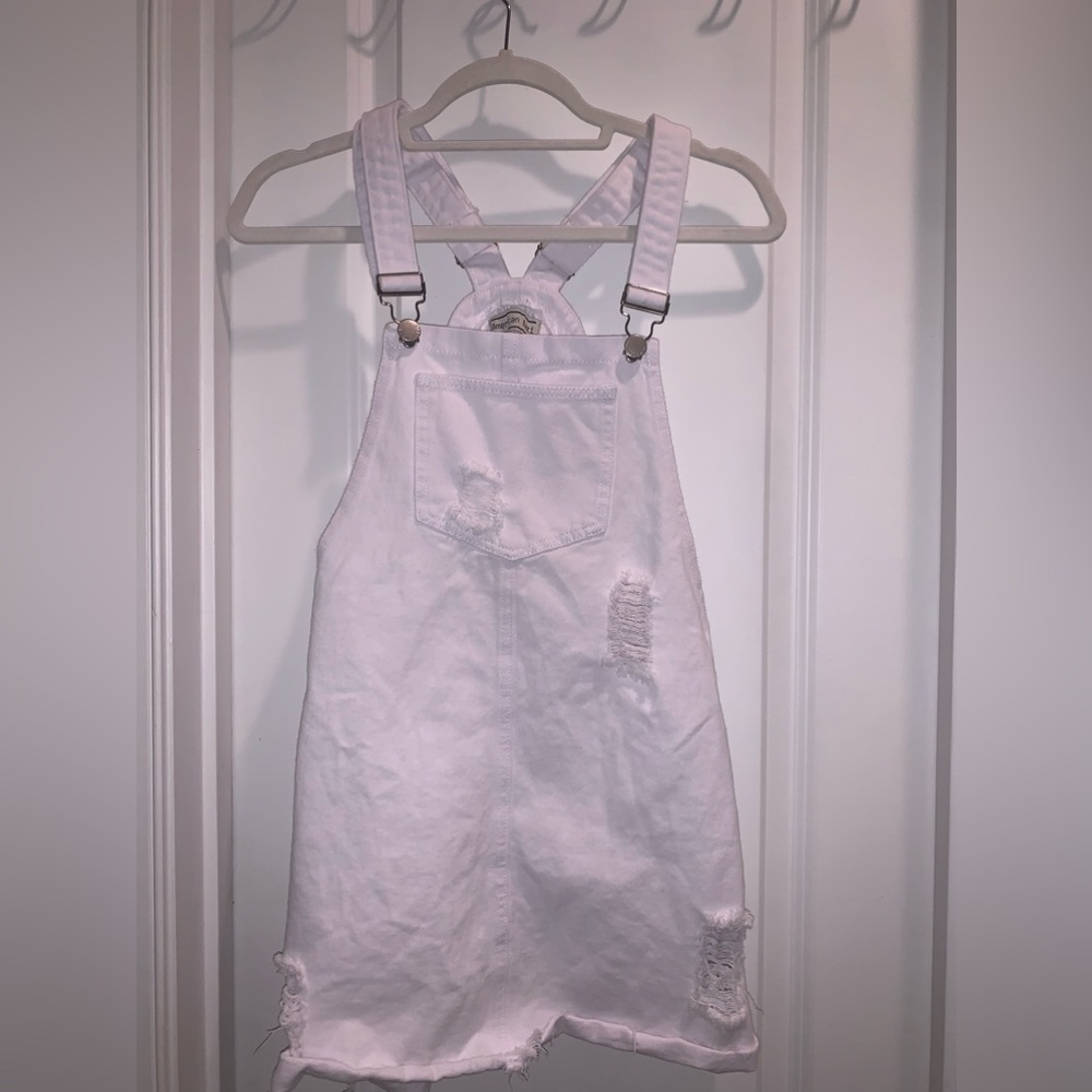 White overall dress